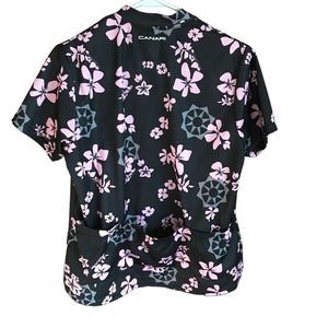 Canari Size Large Pink floral cycling jersey top women’s pouch pockets on back